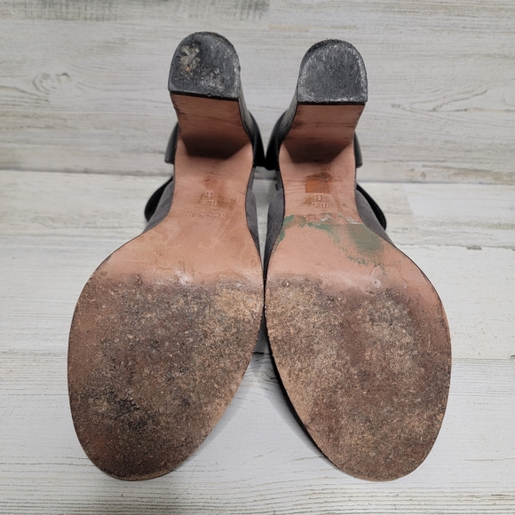 COACH LUCILLE SUEDE OPEN TOE BLOCK HEELS, SIZE 8.5 - Picture 8 of 9